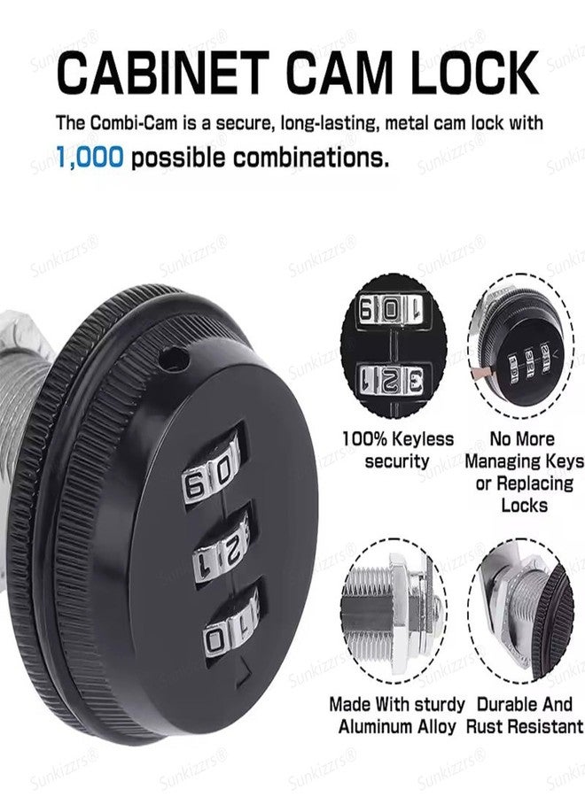 Sunkizzrs® Household 3-Digit Password Drawer Lock (All-Metal) - Cabinet Door Zinc Alloy Combination Lock - Security Lock for Drawer/Cabinets/Mailbox/Locker, Suitable for 15-25mm Plate Thickness - Image 3
